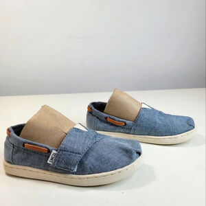TOMS Chambray Natural Burlap Bimini Classics Size 11 Toddler NEW